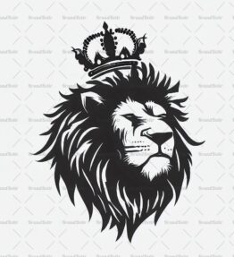 Majestätischer Löwe und Krone